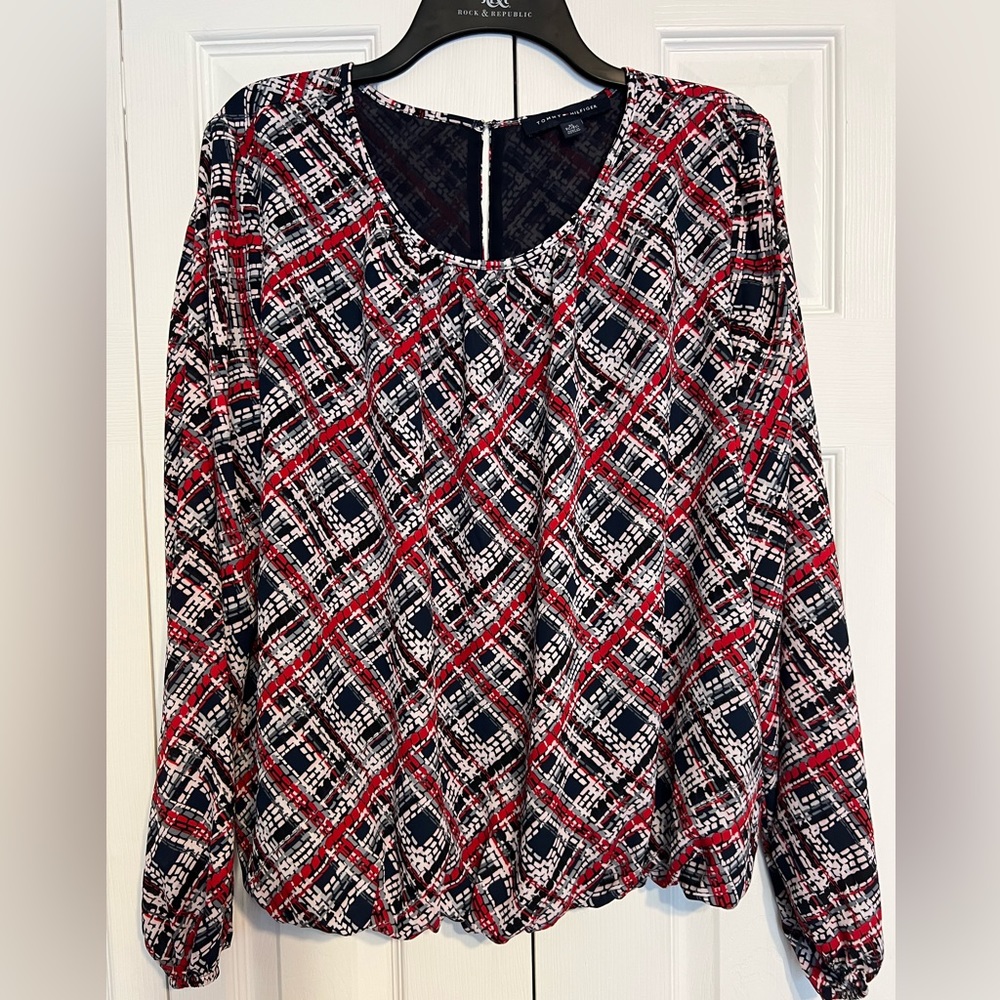 Tommy Hilfiger blouse in Red, White and Blue XL